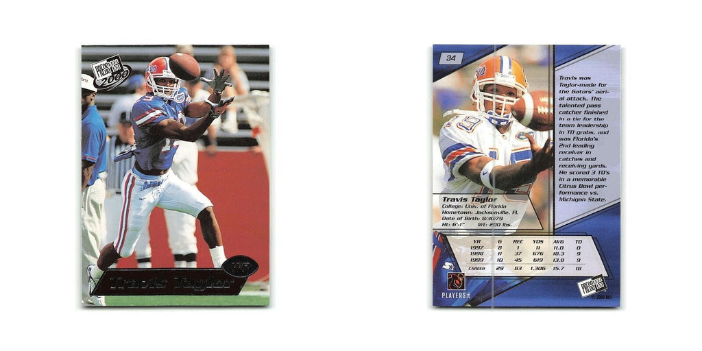 Travis Taylor 2000 Press Pass #34 Florida Gators Football Card NM