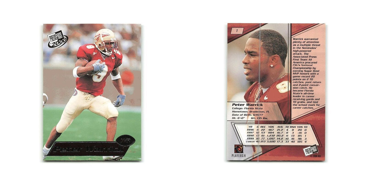 Peter Warrick 2000 Press Pass #1 Seminoles Football Card NM