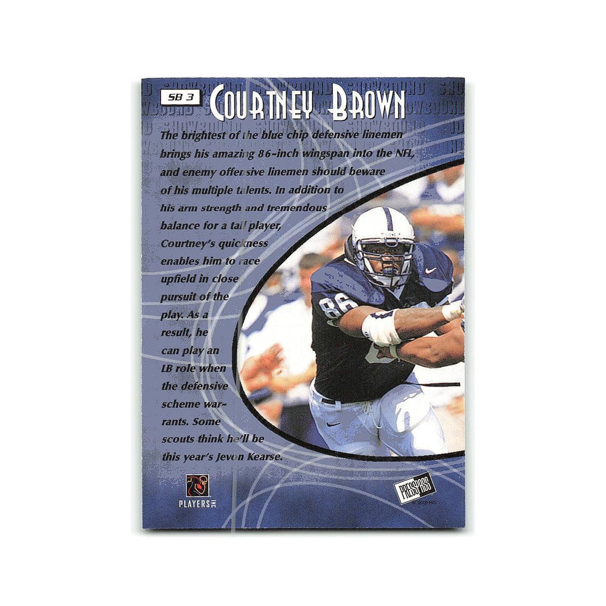 Courtney Brown 2000 Press Pass Showbound #SB 3 Penn State Nittany Lions NM