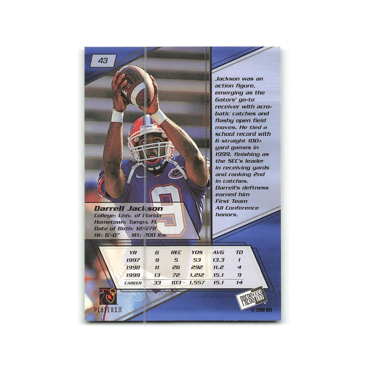 Darrell Jackson 2000 Press Pass #43