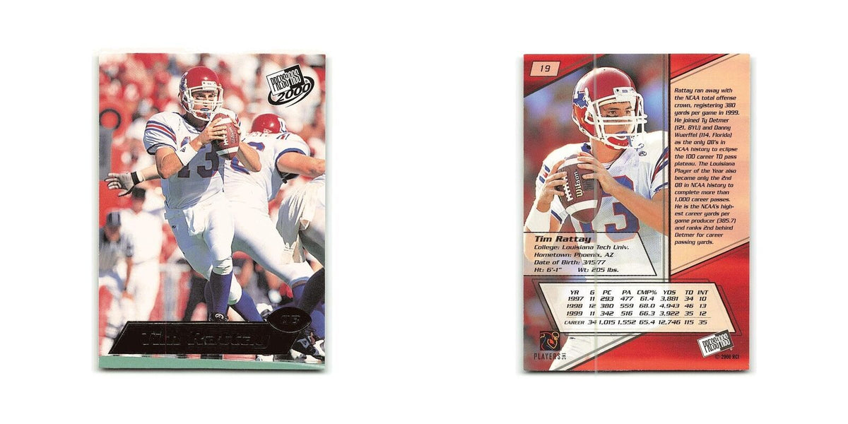 Tim Rattay 2000 Press Pass #19 Louisiana Tech Bulldogs Football Card NM
