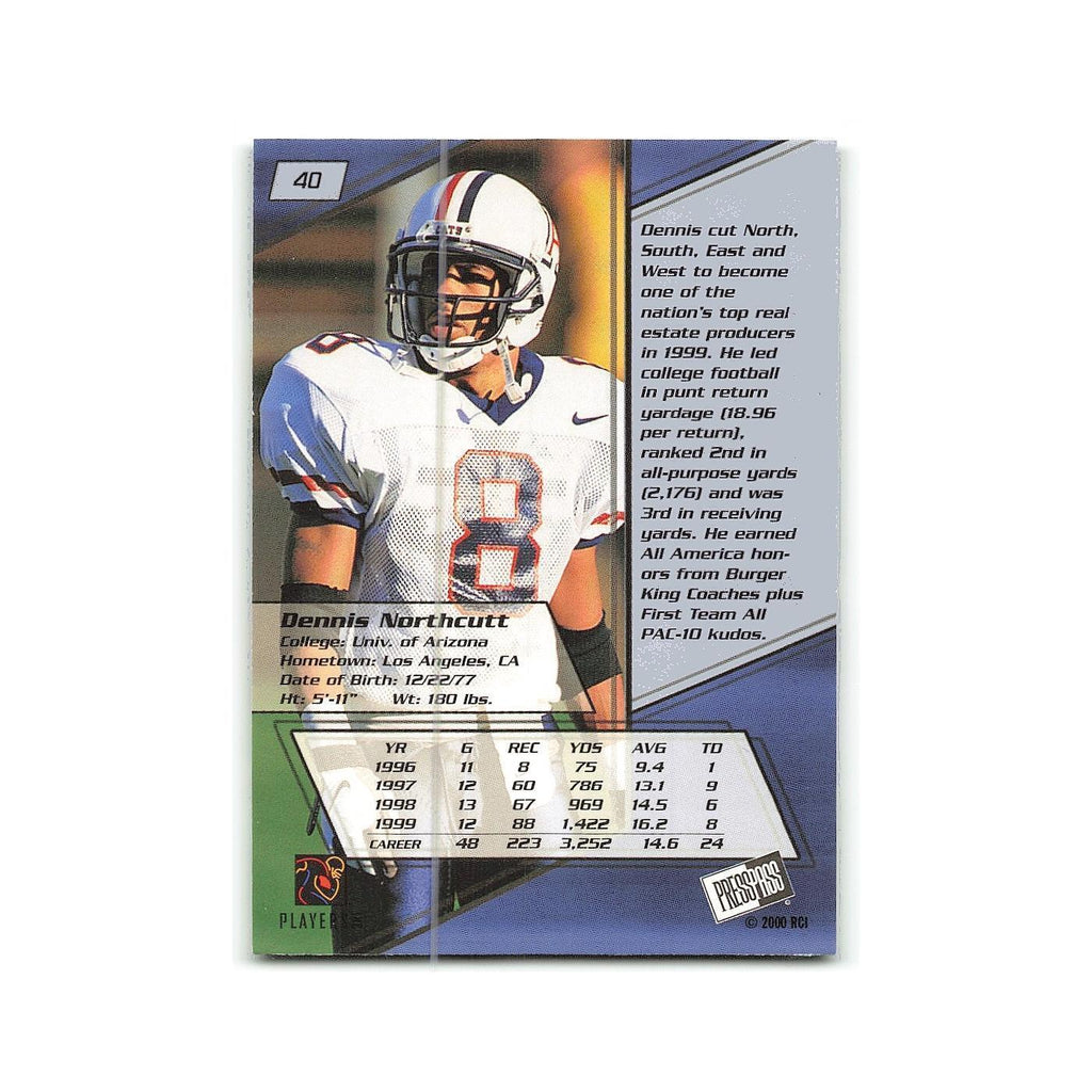 Dennis Northcutt 2000 Press Pass #40 Arizona Football Card NM