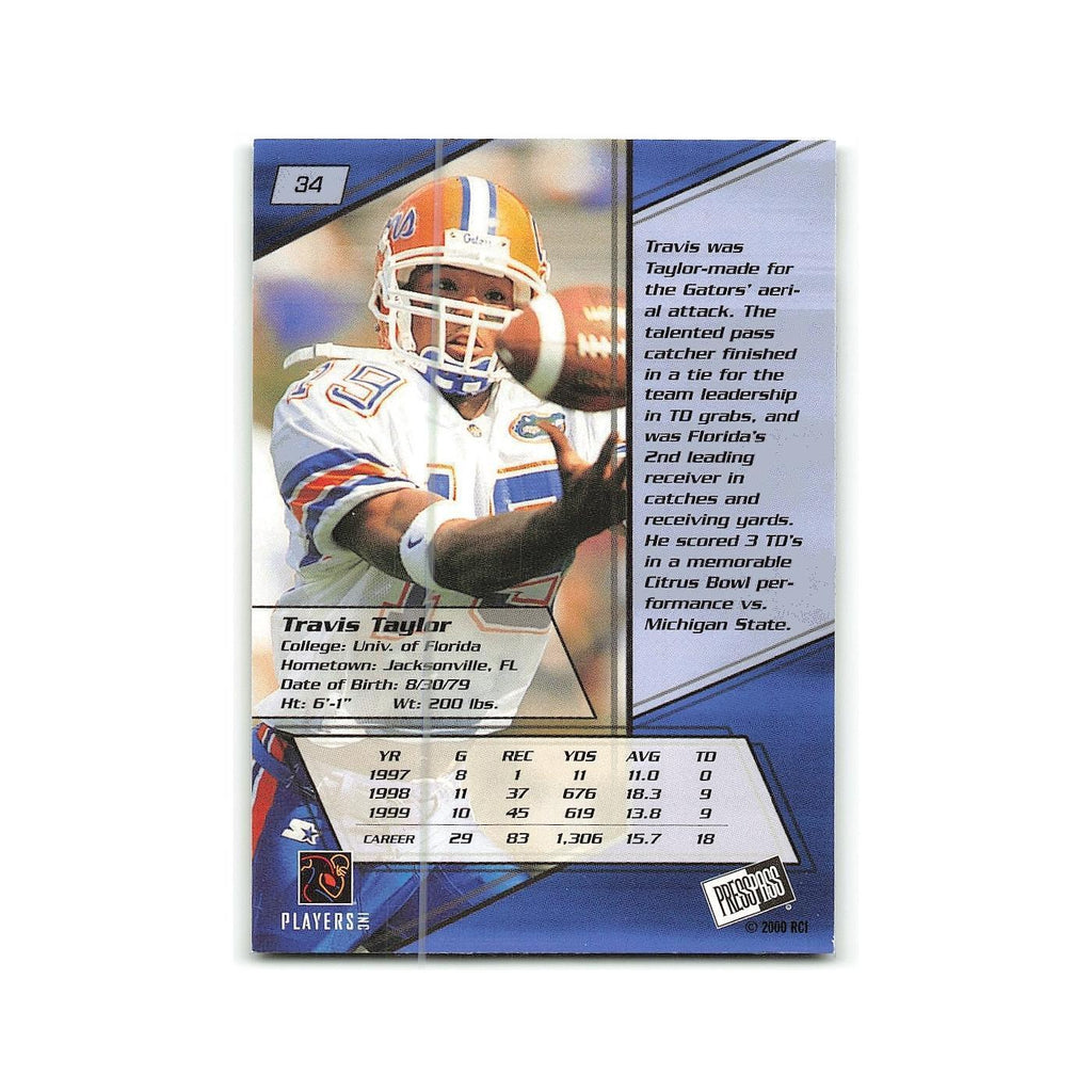 Travis Taylor 2000 Press Pass #34 Florida Gators Football Card NM