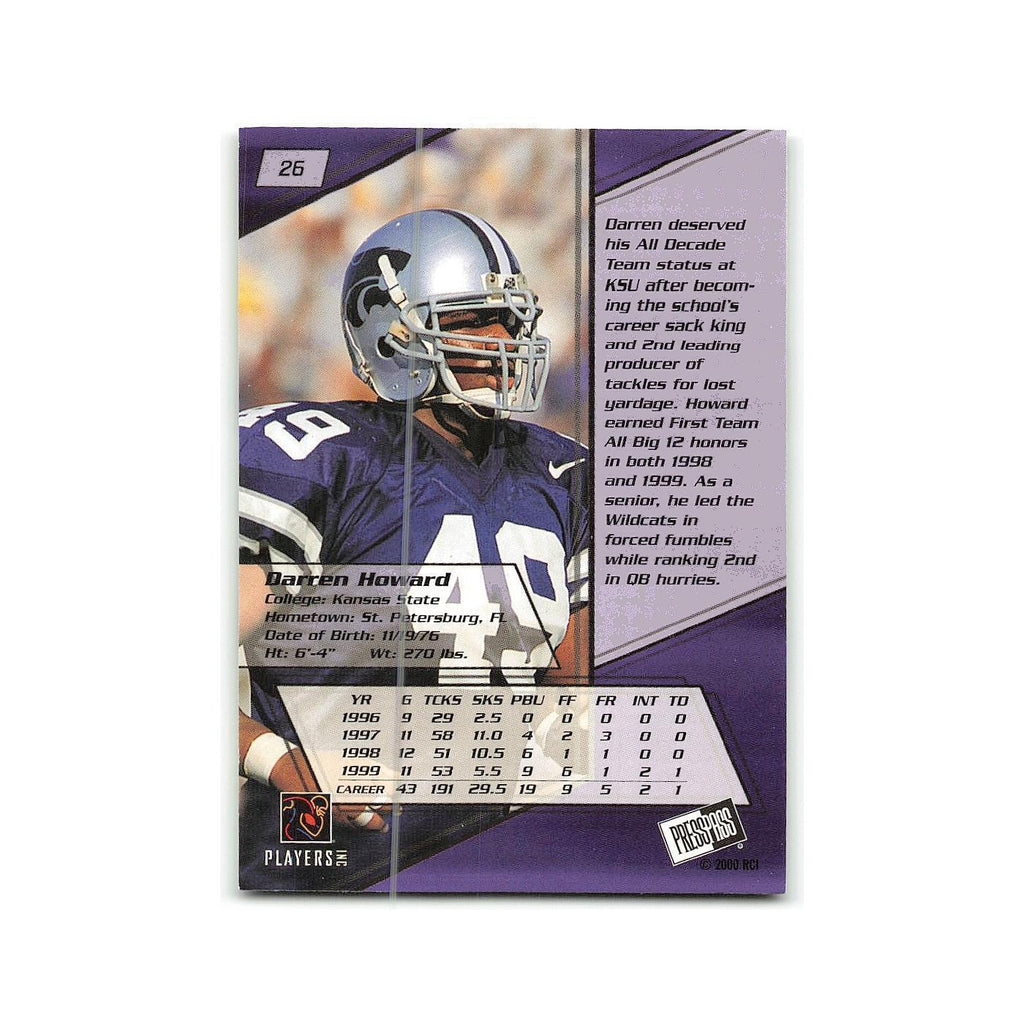 Darren Howard 2000 Press Pass #26