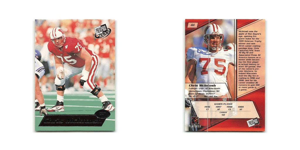 Chris McIntosh 2000 Press Pass #44 Wisconsin Badgers Football Card NM