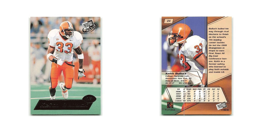 Keith Bulluck 2000 Press Pass #24 Orangemen Football Card NM