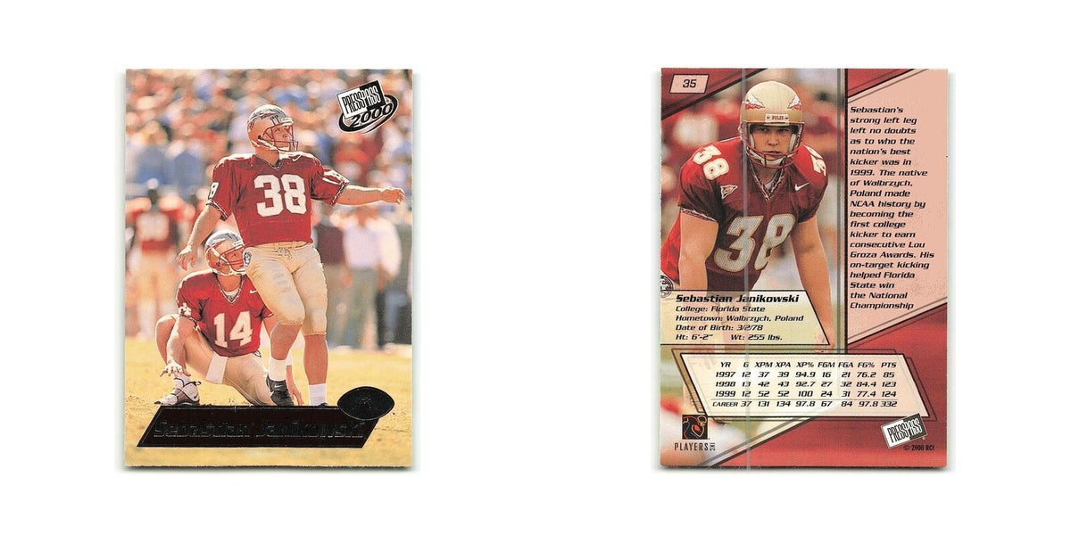 Sebastian Janikowski 2000 Press Pass #35 Florida State Seminoles NM
