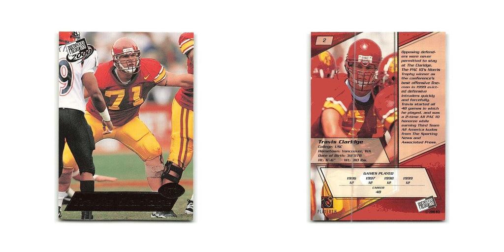 Travis Claridge 2000 Press Pass #2 USC Trojans Football Card NM