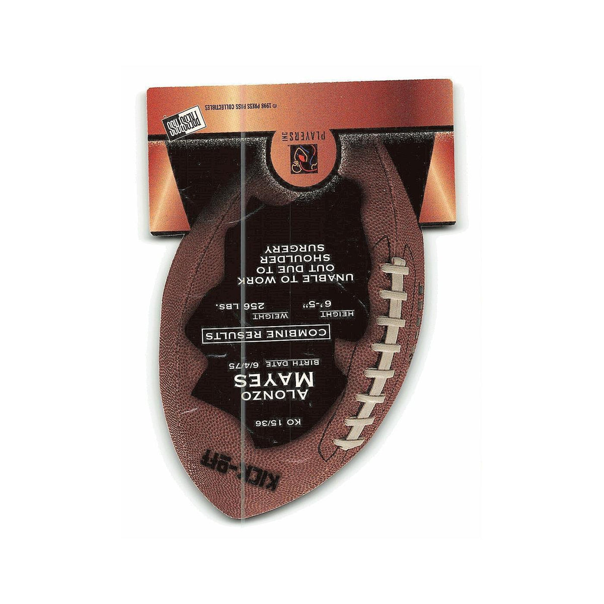 Alonzo Mayes 1998 Press Pass Kick-Off #KO15 Oklahoma State Cowboys NM
