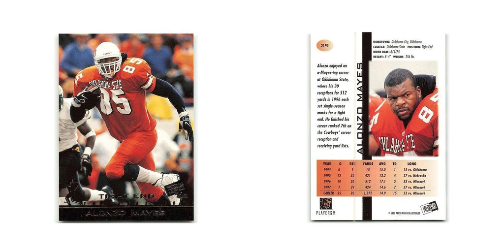 Alonzo Mayes 1998 Press Pass #29 Oklahoma State Cowboys Football Card NM
