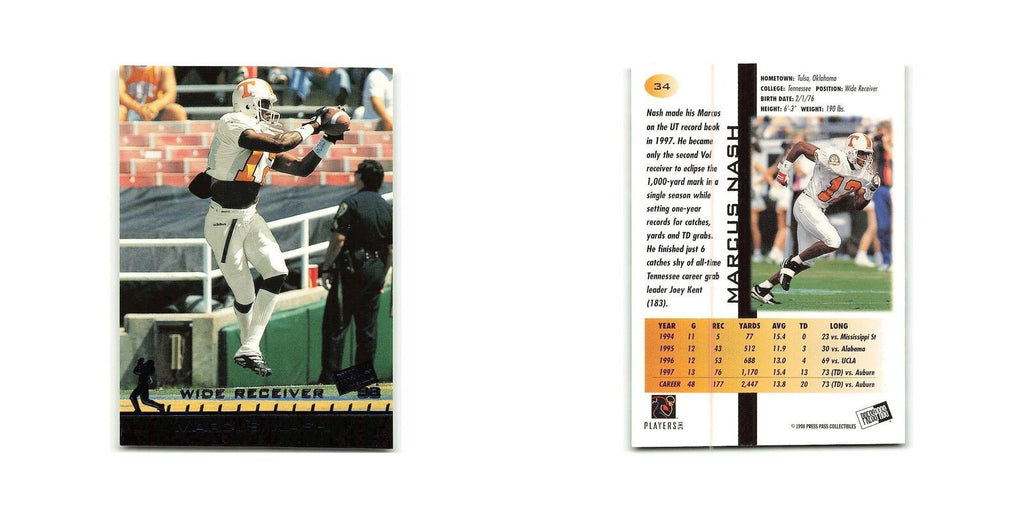 Marcus Nash 1998 Press Pass #34