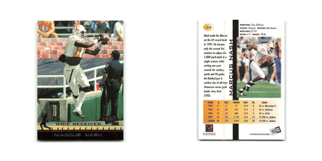 Marcus Nash 1998 Press Pass #34 Card NM