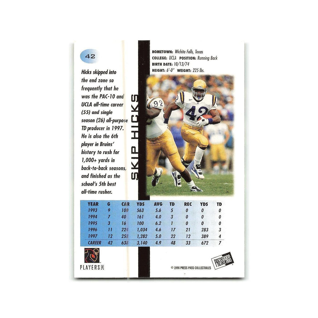 Skip Hicks 1998 Press Pass #42 UCLA Bruins