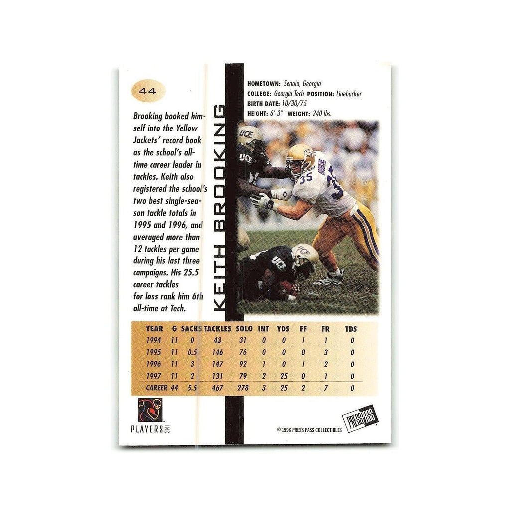 Keith Brooking 1998 Press Pass Blue #44 NM