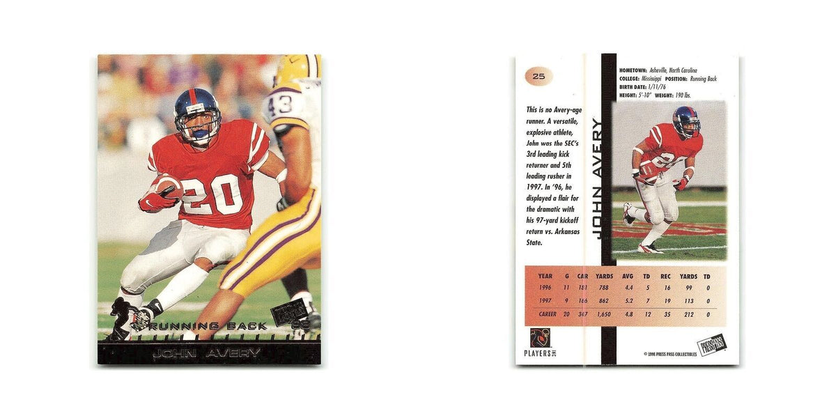 John Avery 1998 Press Pass #25