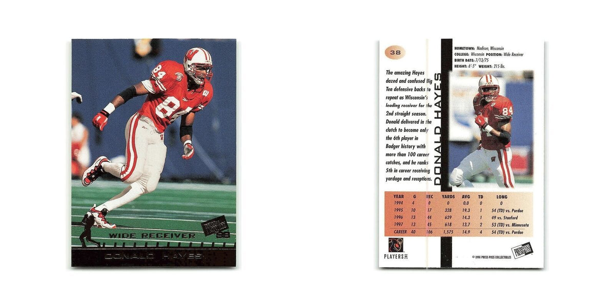 Donald Hayes 1998 Press Pass #38 Badgers Football Card NM