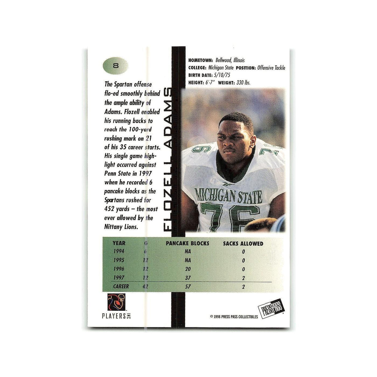 Flozell Adams 1998 Press Pass
