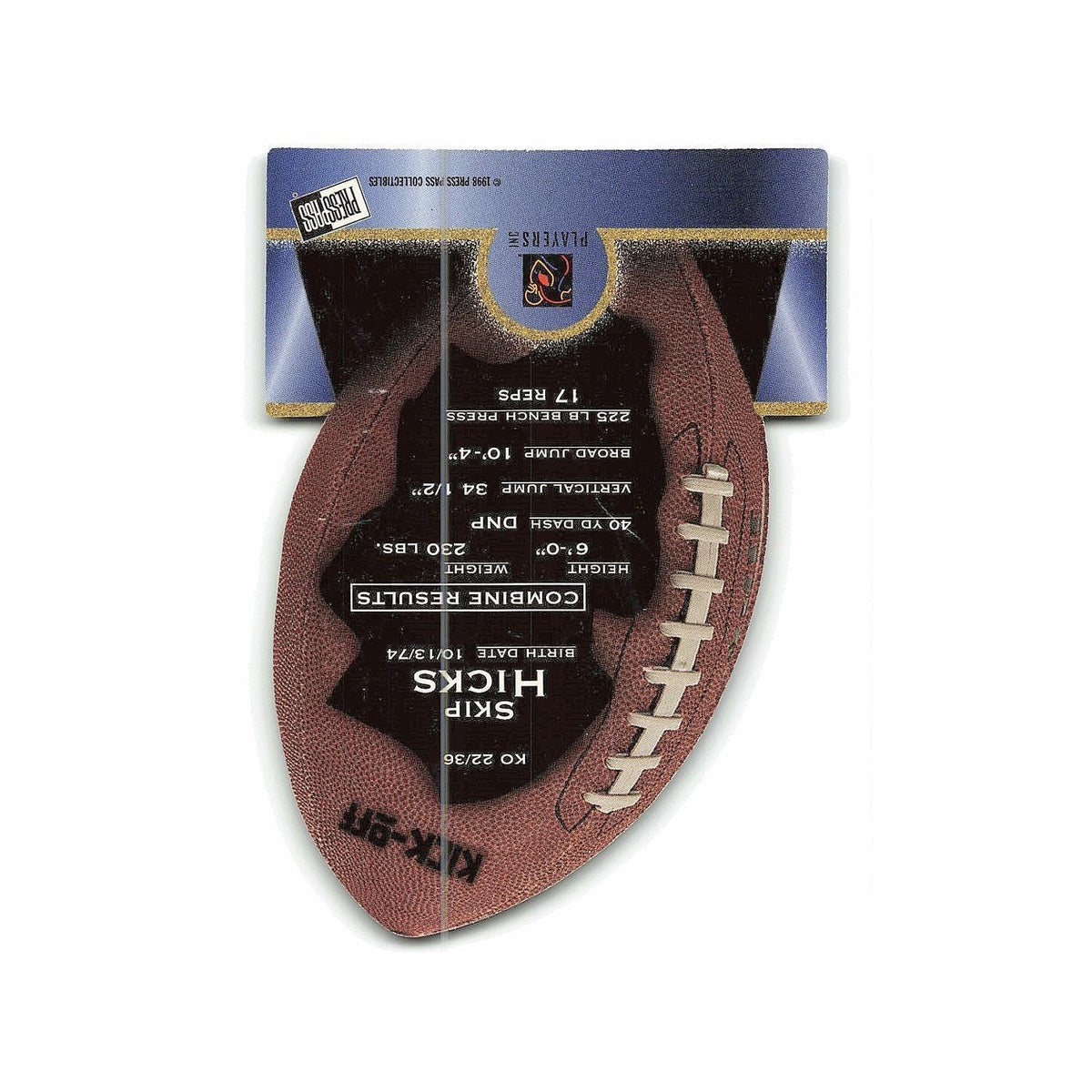 Skip Hicks 1998 Press Pass Kick Off #KO 22 UCLA Bruins Football Card NM