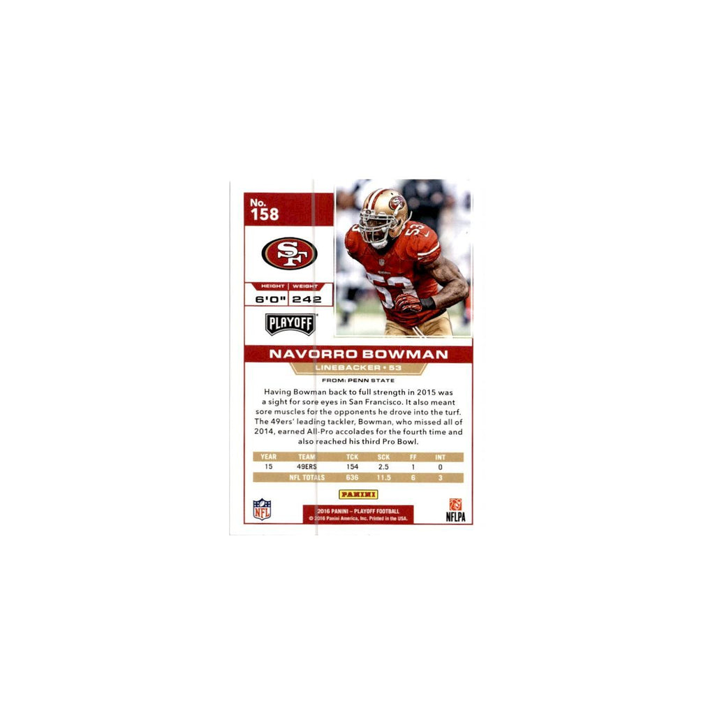 Navorro Bowman 2016 Panini Playoff #158 San Francisco 49ers Football Card NM