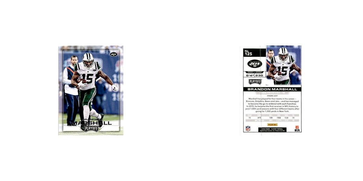 Brandon Marshall 2016 Panini Playoff #125 New York Jets Football Card NM