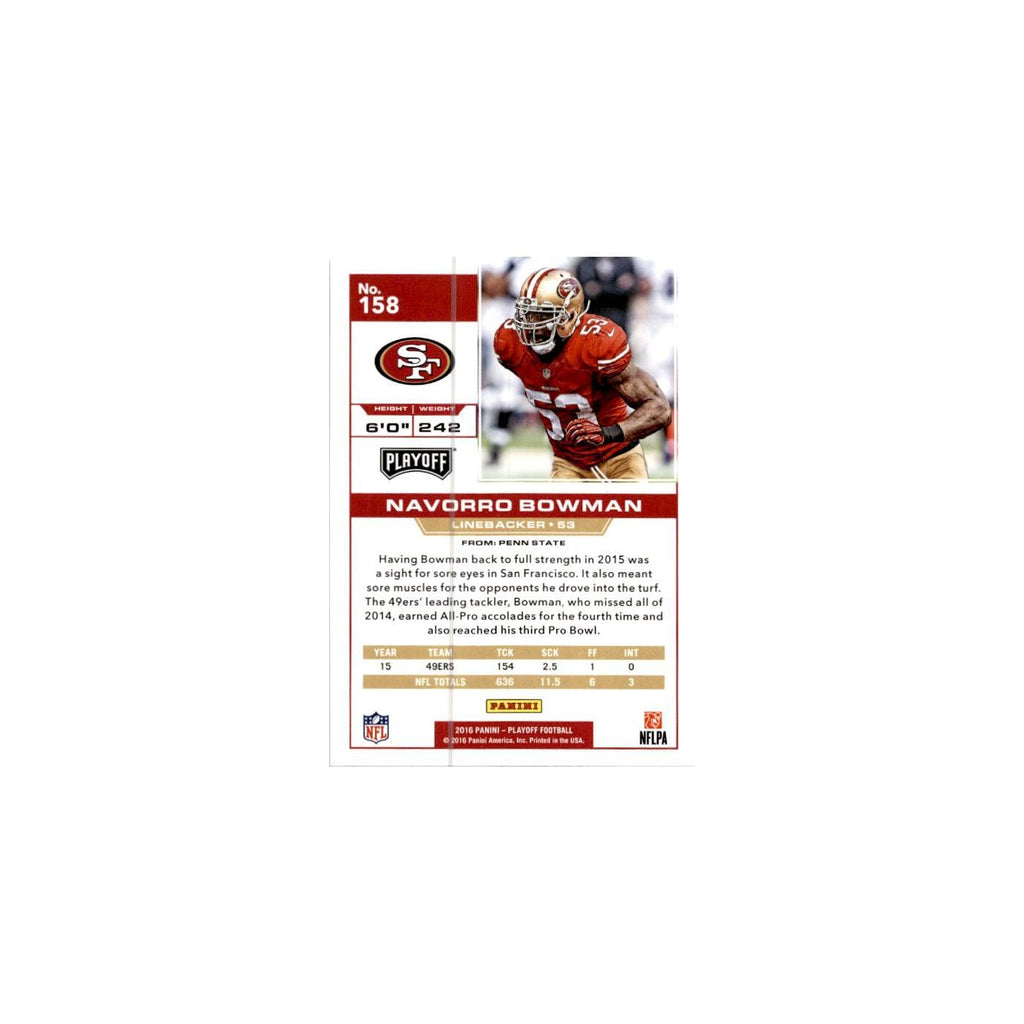 Navorro Bowman 2016 Panini Playoff #158 San Francisco 49ers Football Card NM