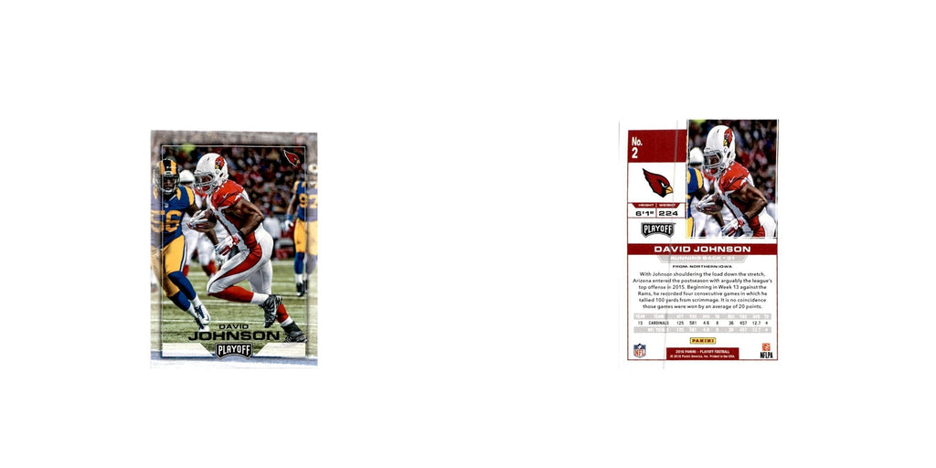 David Johnson 2016 Panini Playoff #2 Arizona Cardinals Football Card NM
