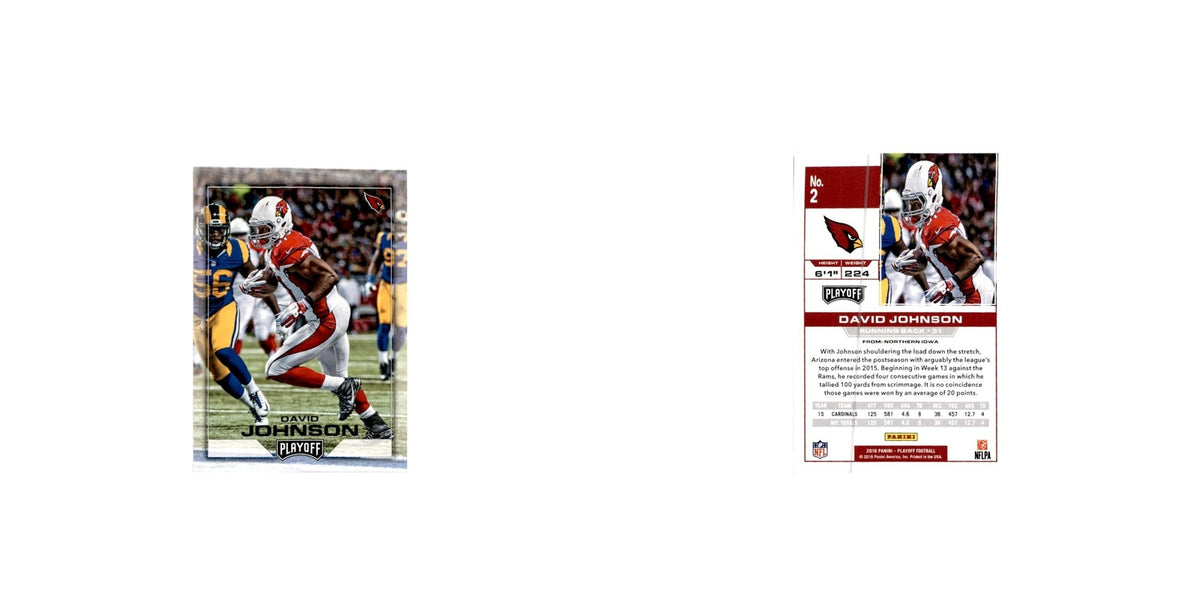 David Johnson 2016 Panini Playoff #2 Arizona Cardinals Football Card NM