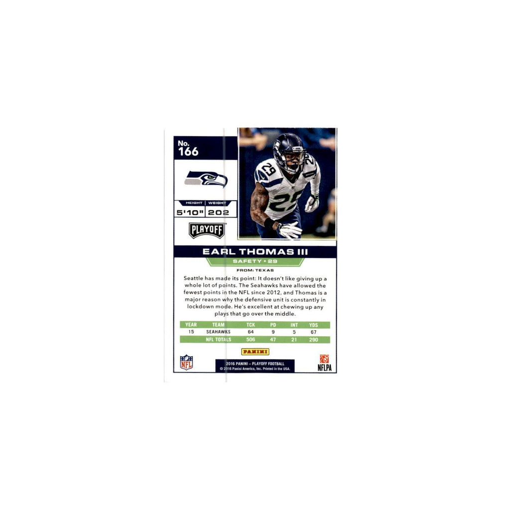 Earl Thomas 2016 Panini Playoff #166 Seattle Seahawks Football Card NM