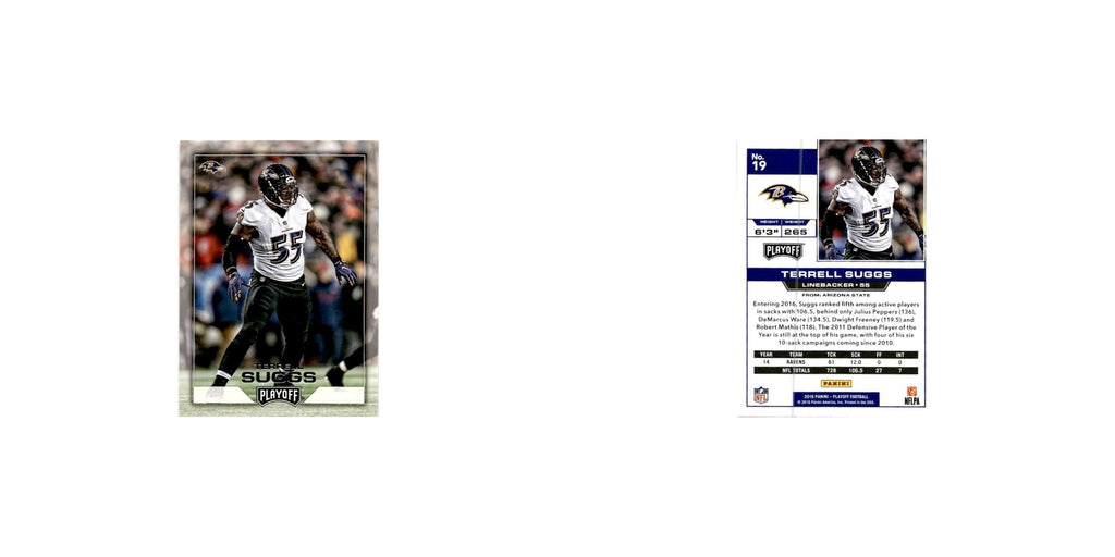 Terrell Suggs 2016 Panini Playoff #19 Baltimore Ravens Football Card NM