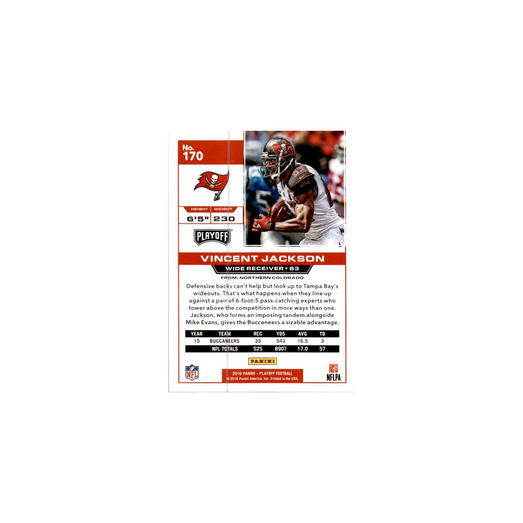 Vincent Jackson 2016 Panini Playoff #170 Tampa Bay Buccaneers Football Card NM