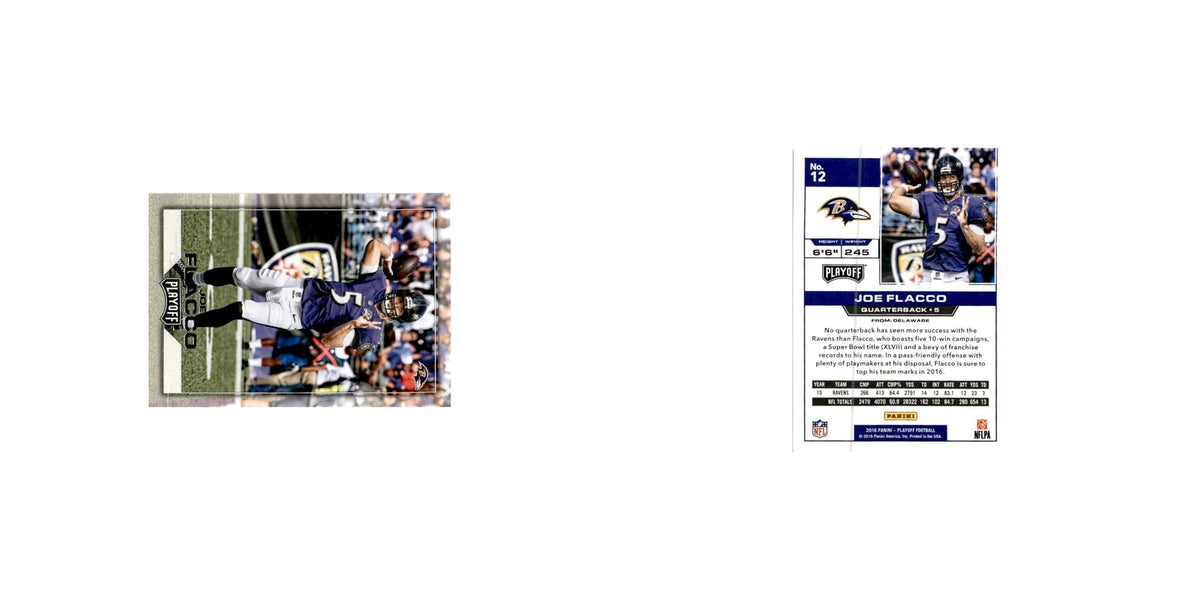 Joe Flacco 2016 Panini Playoff #12 Baltimore Ravens Football Card NM