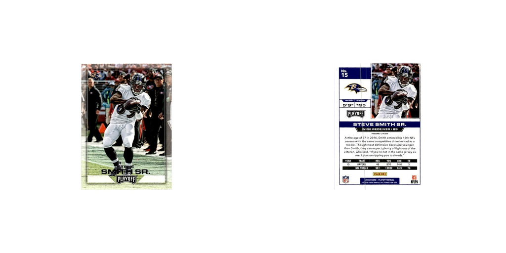 Steve Smith Sr. 2016 Panini Playoff #15 Baltimore Ravens Football Card NM