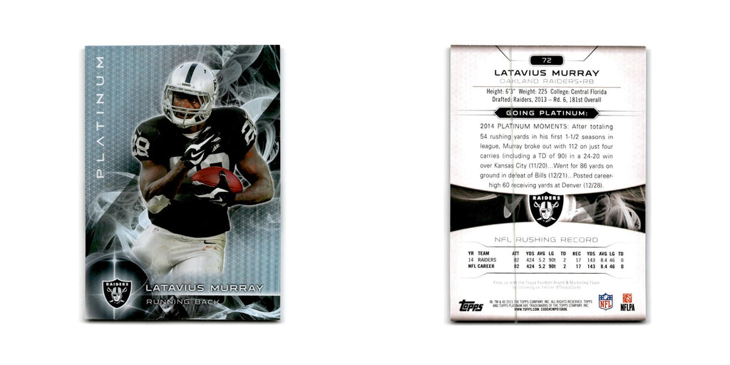 Latavius Murray 2015 Topps Platinum #72 Oakland Raiders Football Card NM