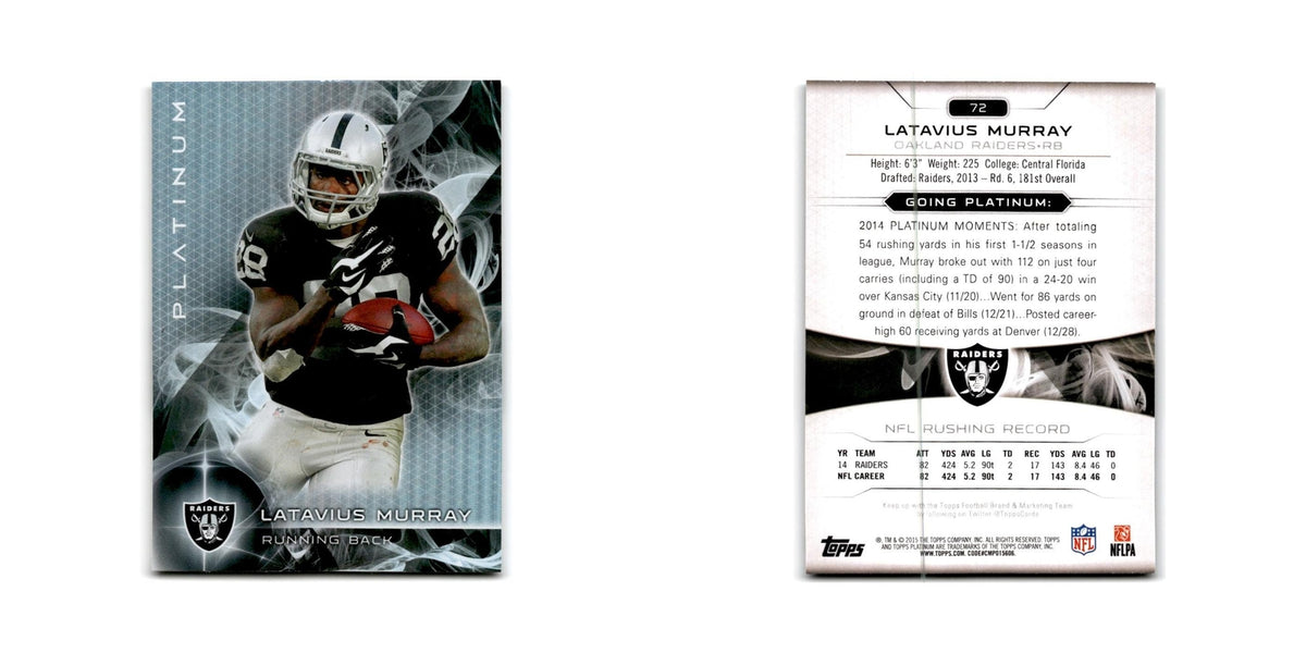 Latavius Murray 2015 Topps Platinum #72 Oakland Raiders Football Card NM