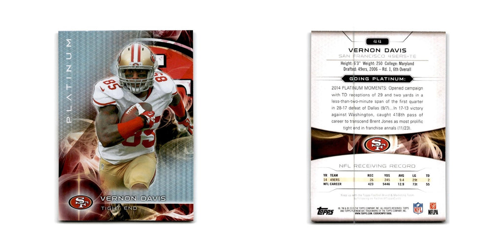 Vernon Davis 2015 Topps Platinum #44 San Francisco 49ers Football Card NM