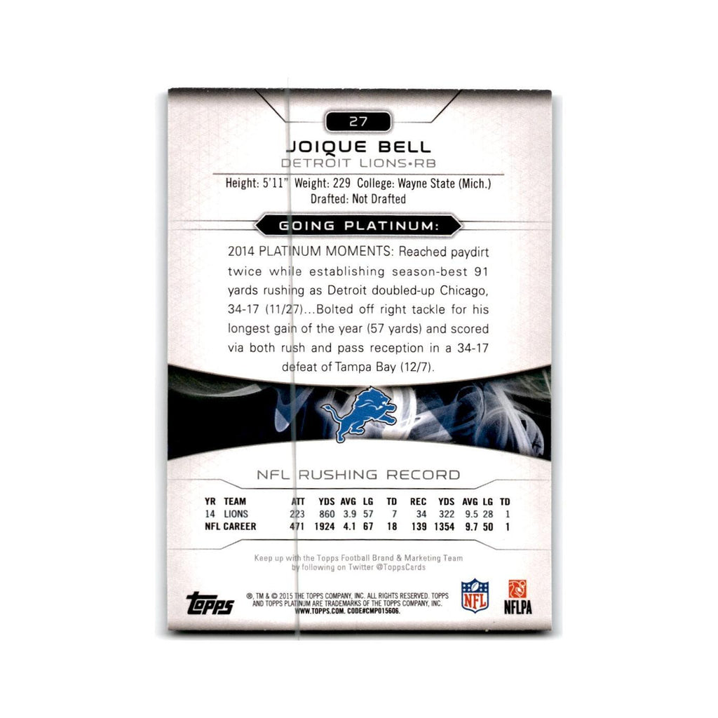 Joique Bell 2015 Topps Platinum #27 Detroit Lions Football Card NM