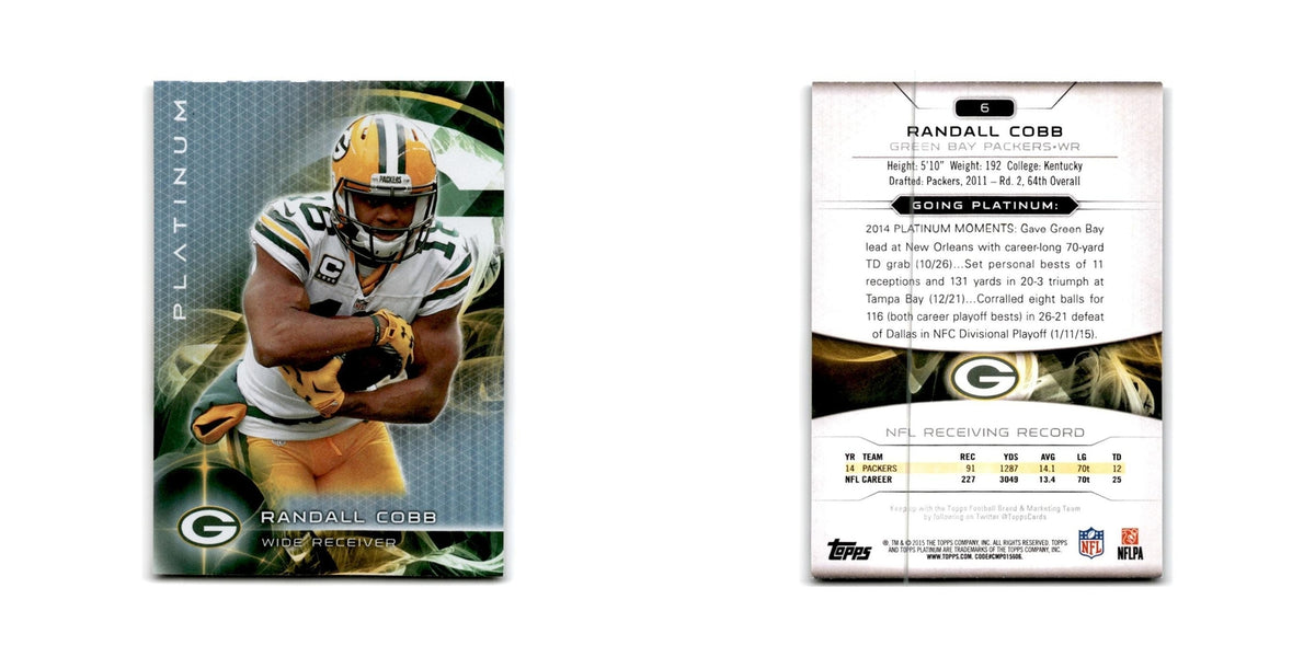 Randall Cobb 2015 Topps Platinum #6 Green Bay Packers Football Card NM
