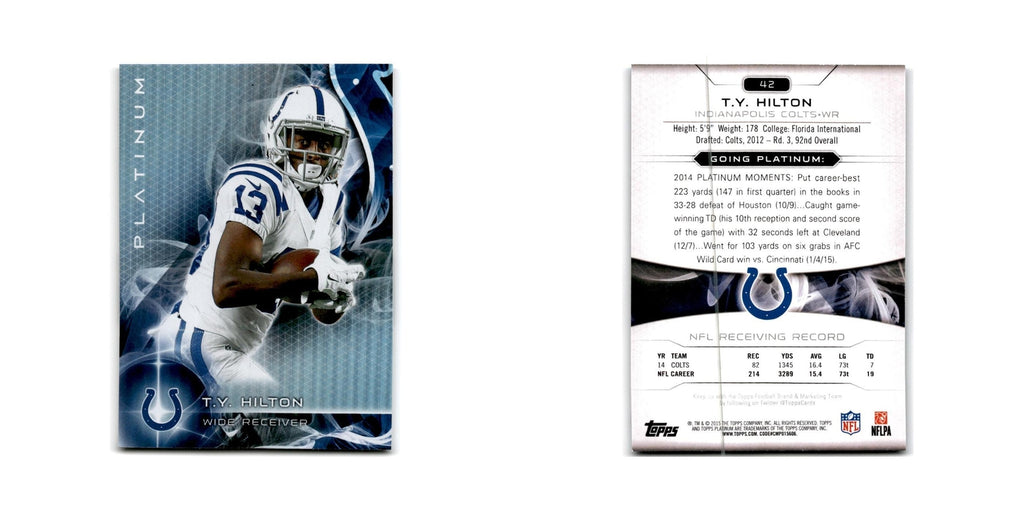T.Y. Hilton 2015 Topps Platinum #42 Indianapolis Colts Football Card NM