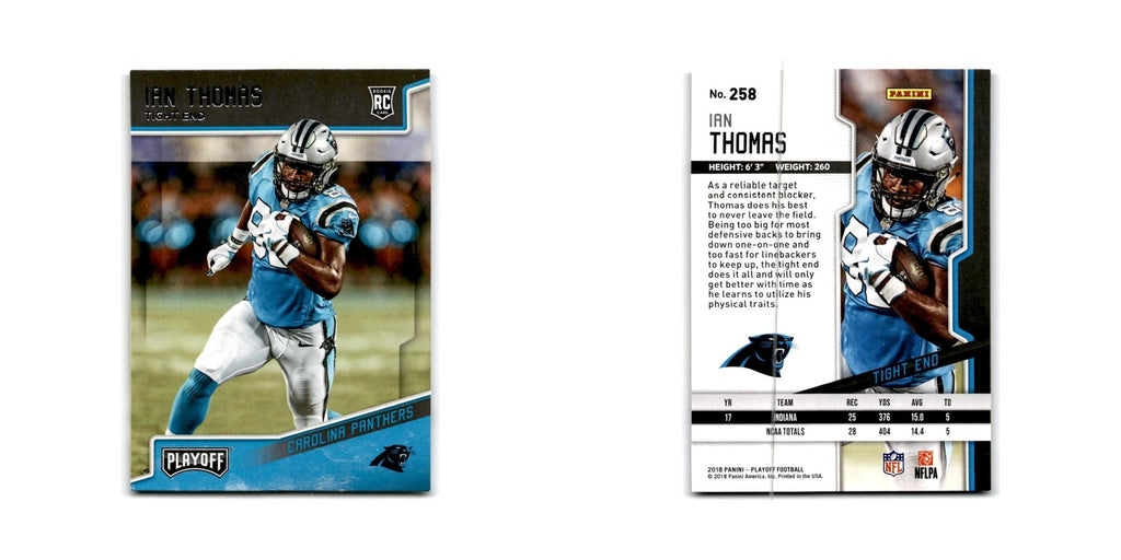Ian Thomas Rookie 2018 Panini Playoff #258 Carolina Panthers Football Card NM