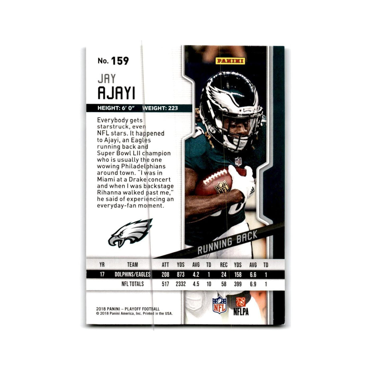 Jay Ajayi 2018 Panini Playoff #159 Philadelphia Eagles Football Card NM
