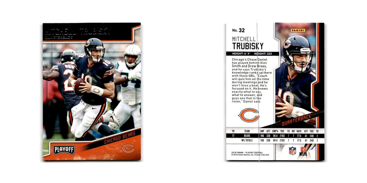 Mitchell Trubisky 2018 Panini Playoff #32 Chicago Bears Football Card NM