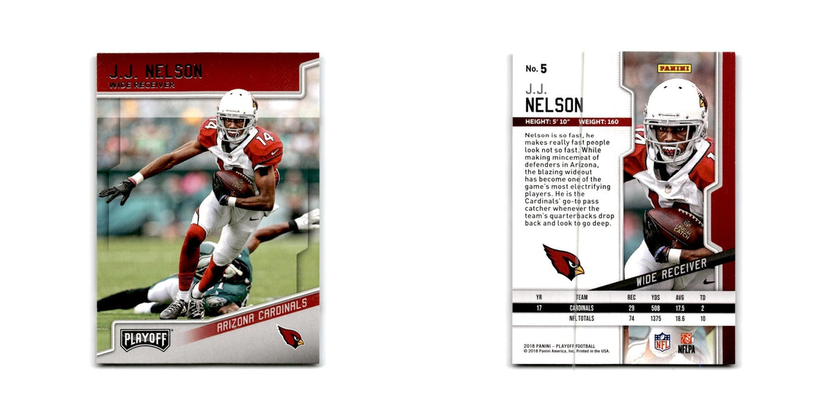 J.J. Nelson 2018 Panini Playoff #5 Arizona Cardinals Football Card NM