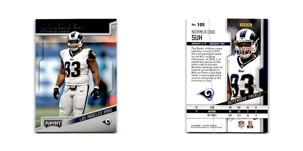 Ndamukong Suh 2018 Panini Playoff #105 Los Angeles Rams Football Card NM