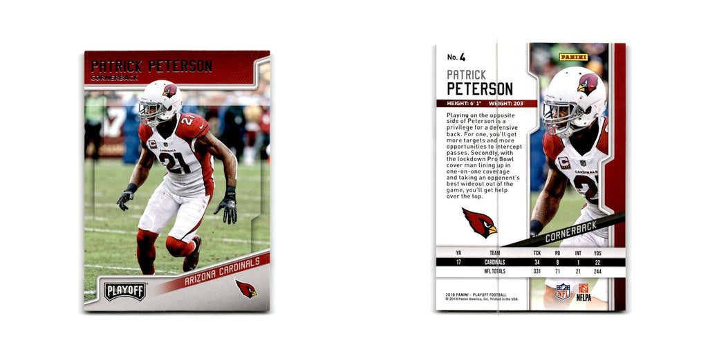 Patrick Peterson 2018 Panini Playoff #4 Arizona Cardinals Football Card NM