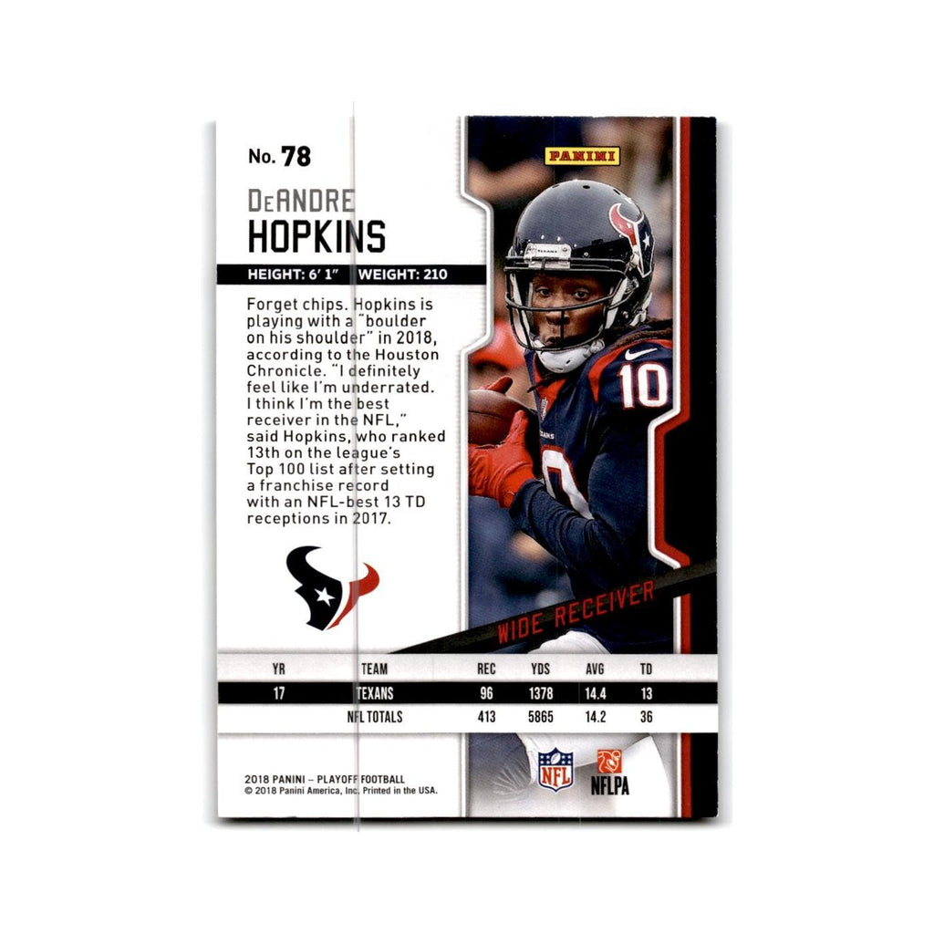 DeAndre Hopkins 2018 Panini Playoff #78 Houston Texans Football Card NM