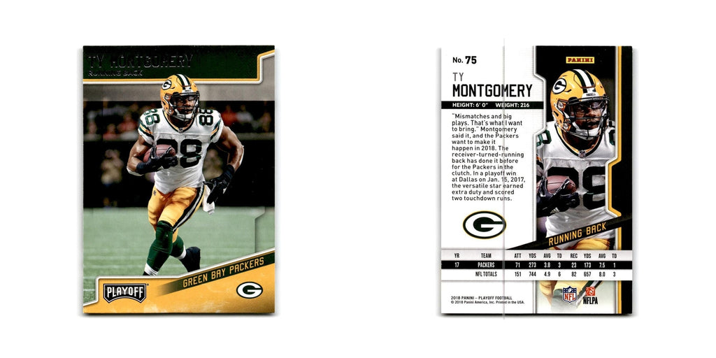 Ty Montgomery 2018 Panini Playoff #75 Green Bay Packers Football Card NM