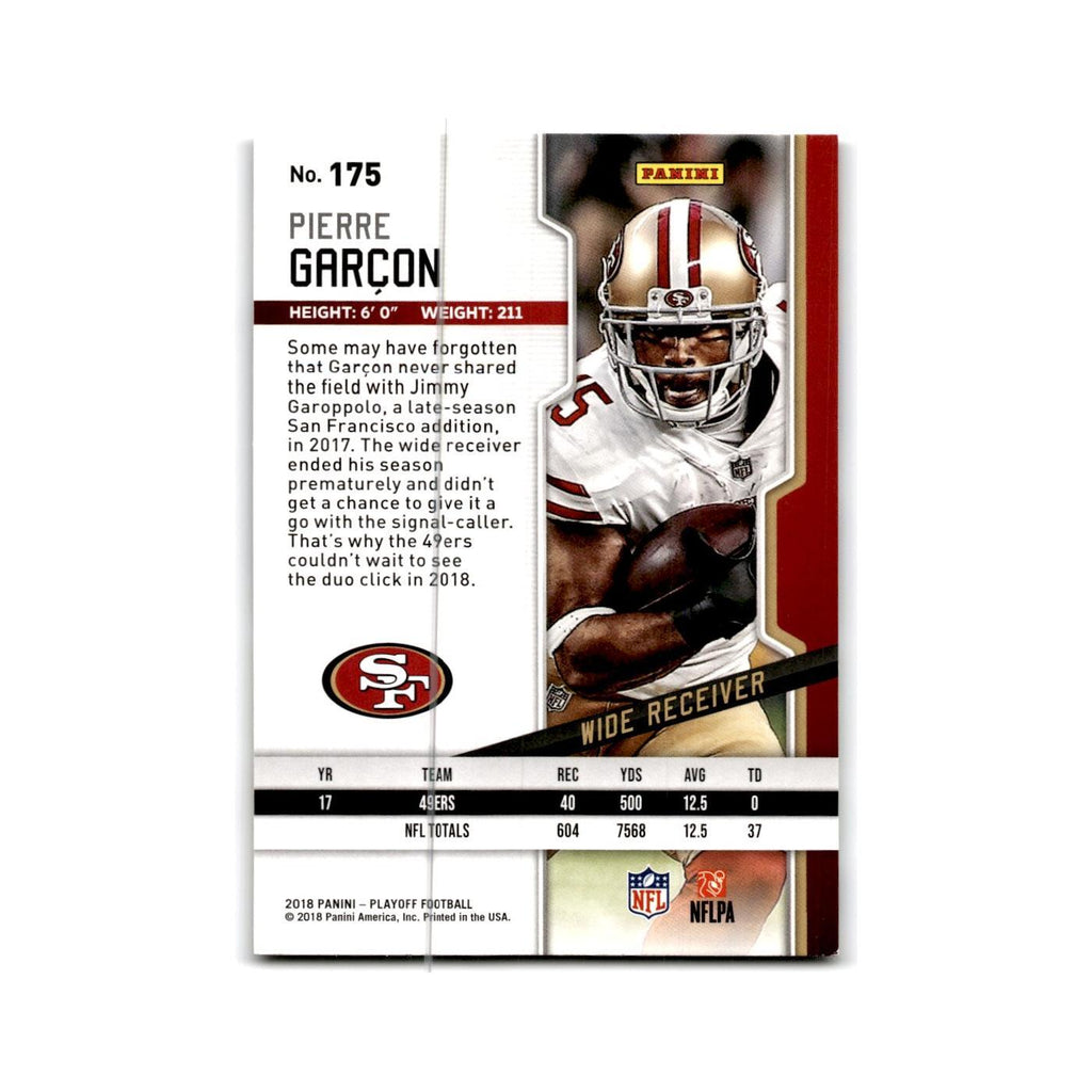 Pierre Garcon 2018 Panini Playoff #175 San Francisco 49ers Football Card NM