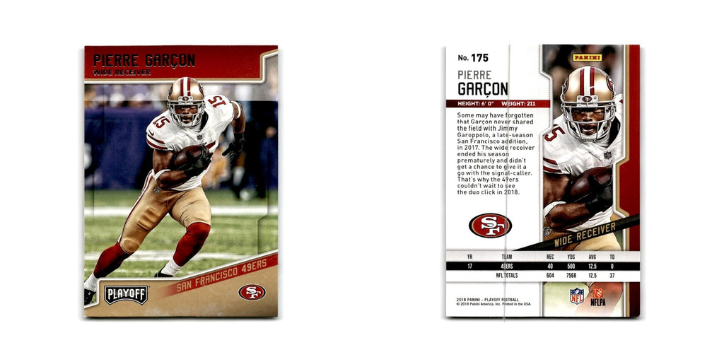 Pierre Garcon 2018 Panini Playoff #175 San Francisco 49ers Football Card NM