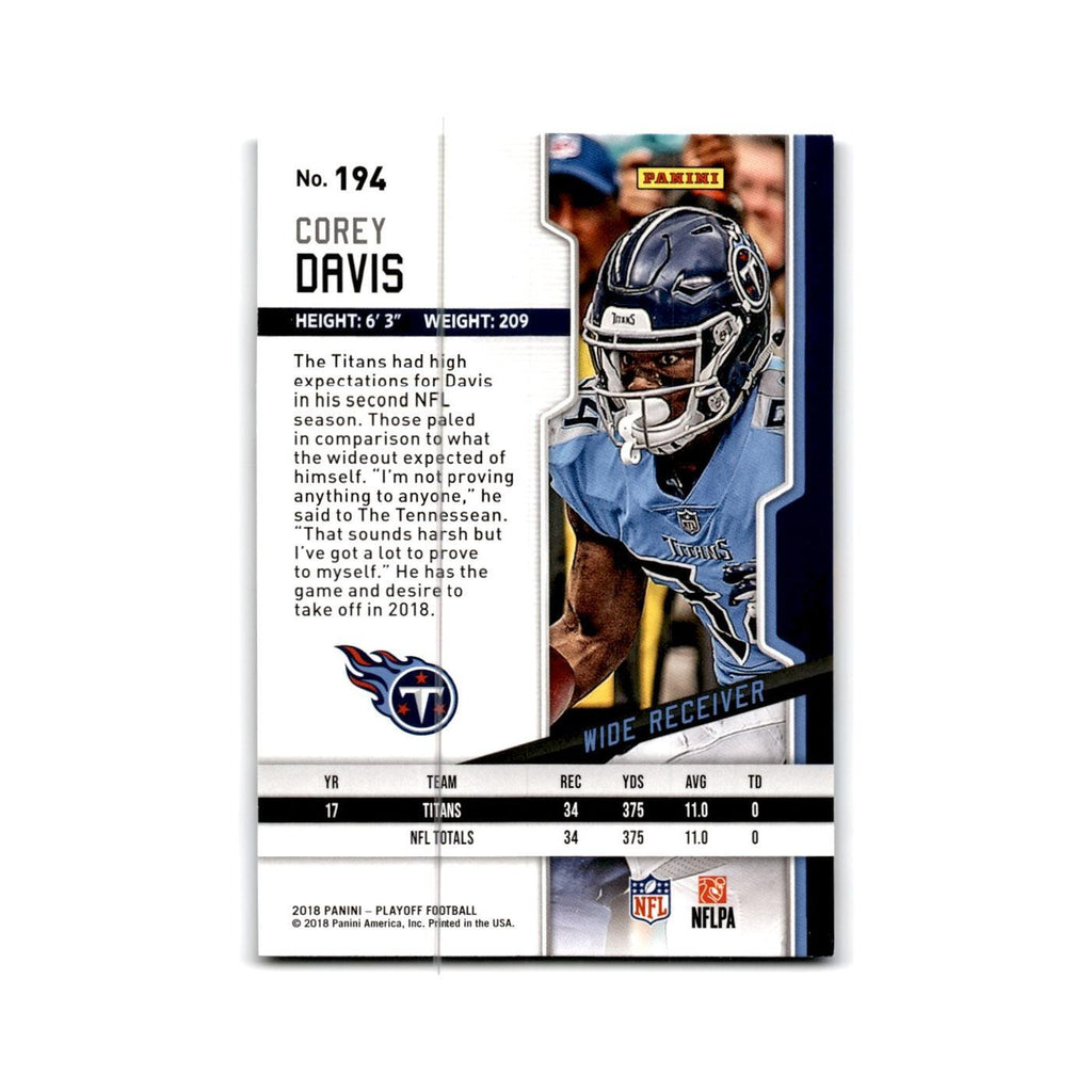 Corey Davis 2018 Panini Playoff #194 Tennessee Titans Football Card NM