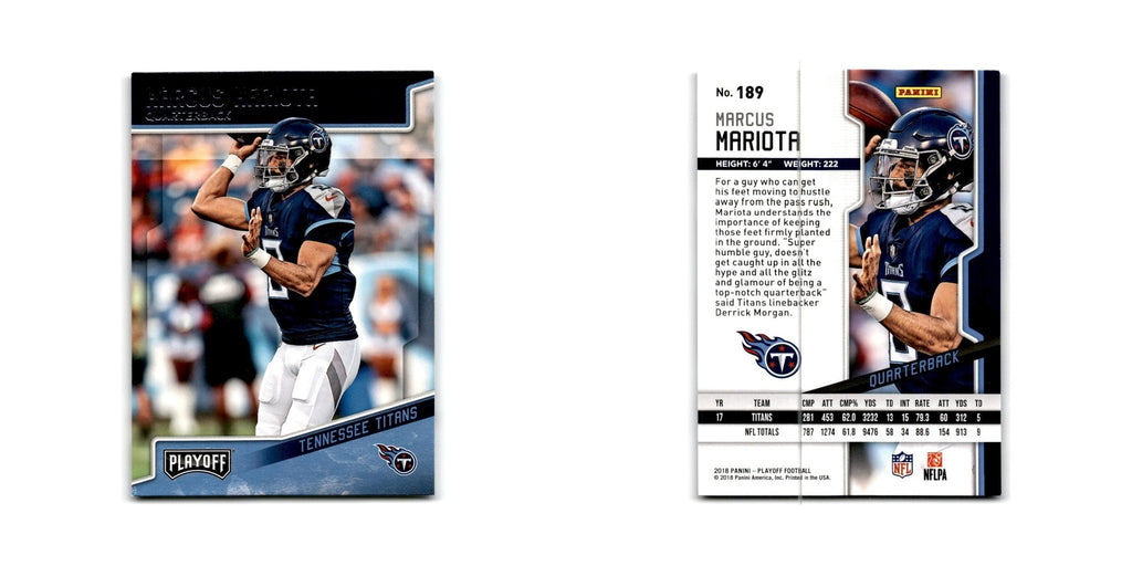 Marcus Mariota 2018 Panini Playoff #189 Tennessee Titans Football Card NM